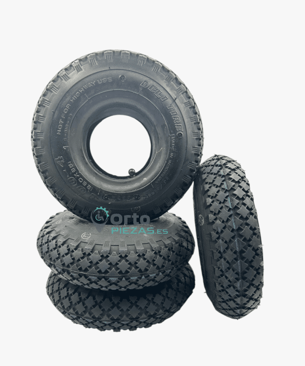 Pack completo de 4 ruedas 4.10/3.50-5 y 4 cámaras para scooter Invacare