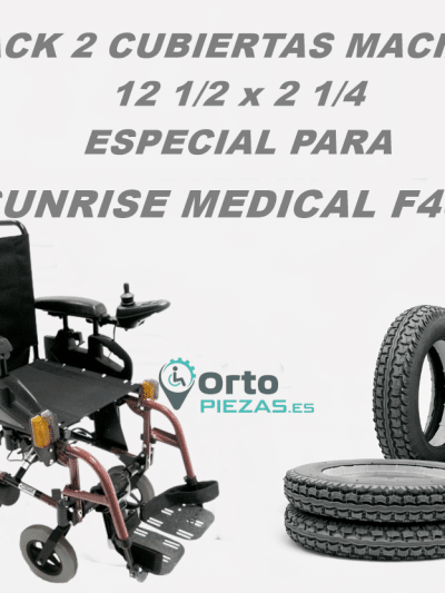Cubiertas Sunrise Medical Quickie F40 antipinchazos – Pack 2 (12 ½ x 2 ¼ | ETRTO 62-203)