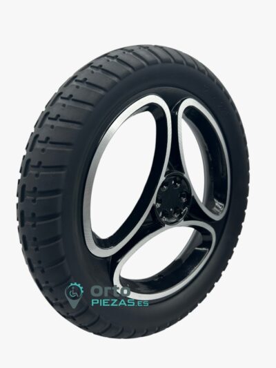 Rueda trasera maciza completa original para Libercar Aura con llanta de aluminio